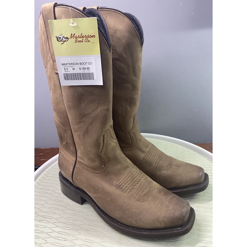 Masterson Co. Women's Leather‎ Brown Cowboy Boots Cowgirl Riding Biker 8.5M NWT